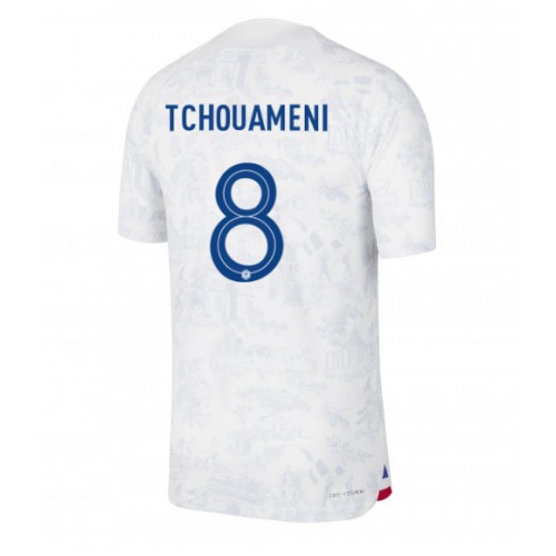 Fotbalové Dres Francie Aurelien Tchouameni #8 Venkovní MS 2022 Krátký Rukáv